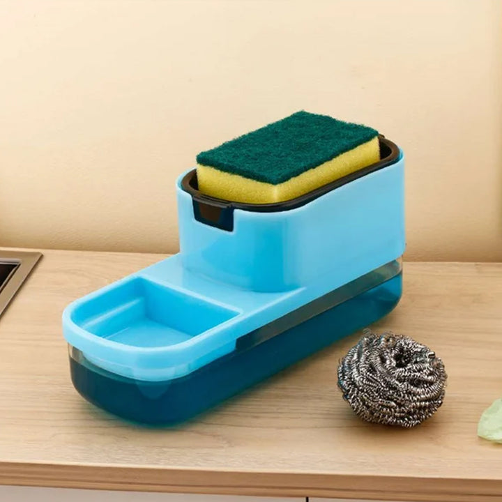 Superior eMart 2 in 1 dish soap dispenser with built-in sponge holder for efficient dishwashing