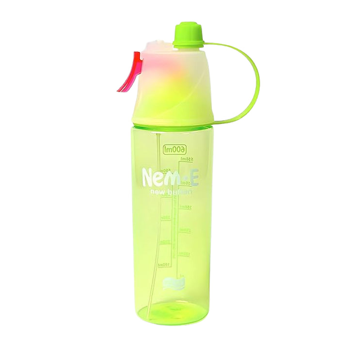 Superior eMart 2 in 1 mist spray water bottle with green transparent body and spray nozzle