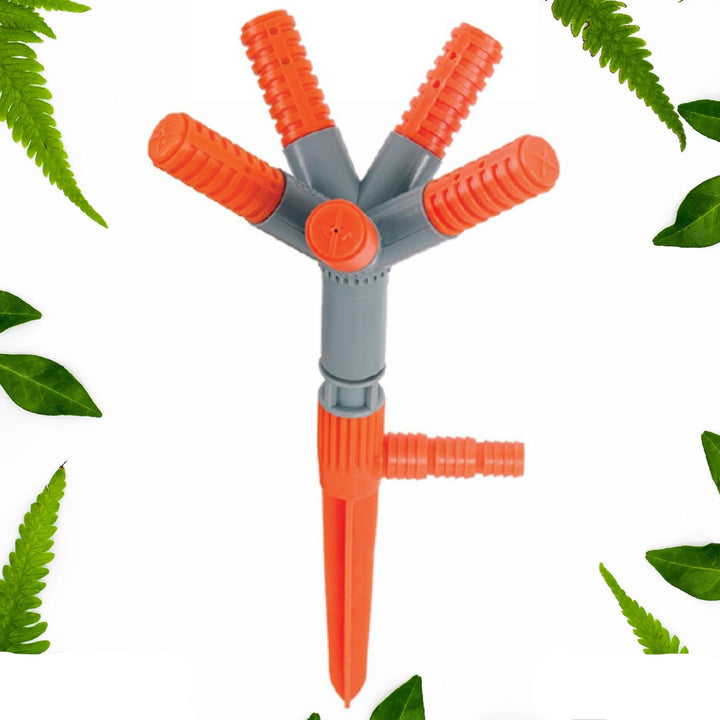 360 rotating garden sprinkler with three adjustable arms for efficient watering