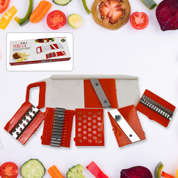 Superior eMart 6-in-1 vegetable slicer with multiple attachments for easy vegetable preparation