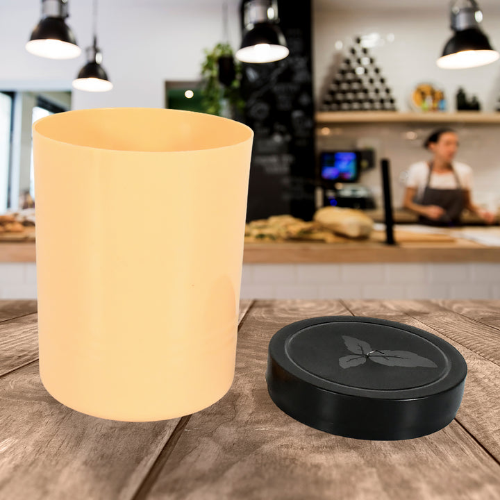 Tea Sugar Coffee Container, Plastic Damru Shaped Tea, Coffee, Sugar Canisters Jar, New Airtight Food Seal Containers for Salt, Dry Fruit, Grocery 2 Section (800 ML Approx)
