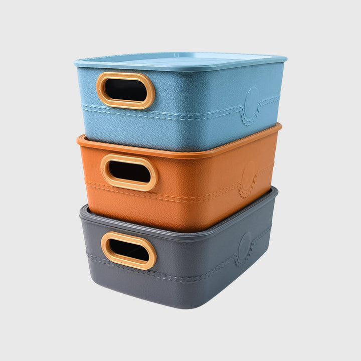 3-piece Multipurpose Storage Basket Bin Set With Handle (3 Pcs Set)