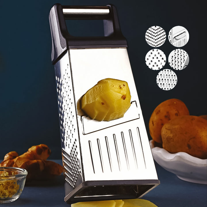 5-in-1 Stainless Steel grater by Superior eMart with multiple grating surfaces and ergonomic handle