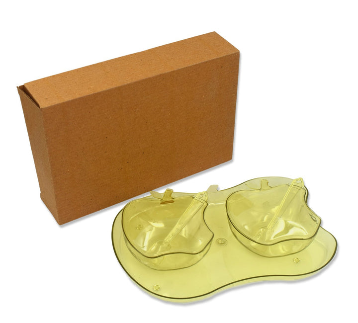 Apple shape serving tray set with two compartments designed for stylish food presentation