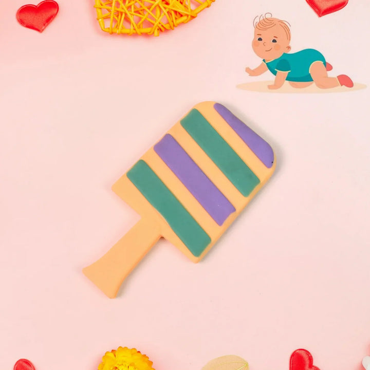 Colorful candy shape teether that soothes babies while developing gum strength