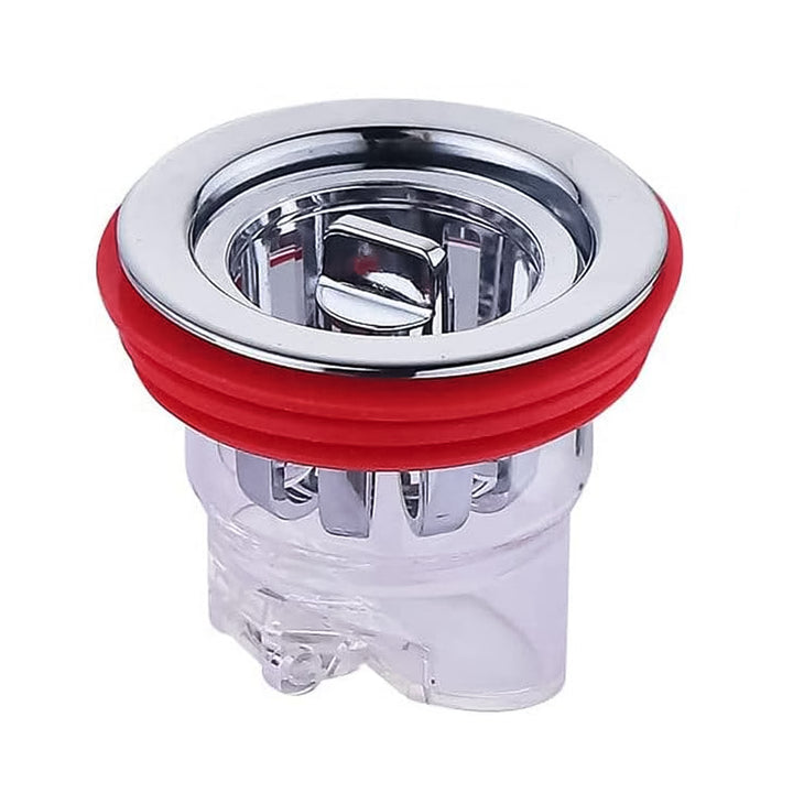 Superior eMart bathroom sink drain cover with chrome finish and red silicone seal for leak prevention