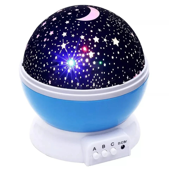 Color changing star projector lamp with a starry design and adjustable brightness for a soothing nighttime ambiance