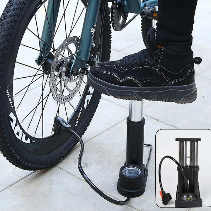 Superior eMart compact foot pump for bikes with pressure gauge for easy inflation