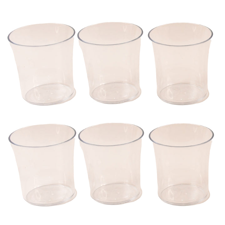 Set of six clear everyday use plastic glassware cups for home and kitchen by Superior eMart