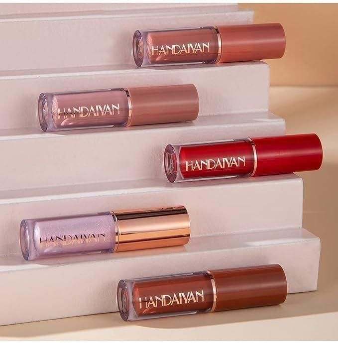 Set of five Velvet Matte Liquid Lipstick 12Pcs in various shades for a perfect look
