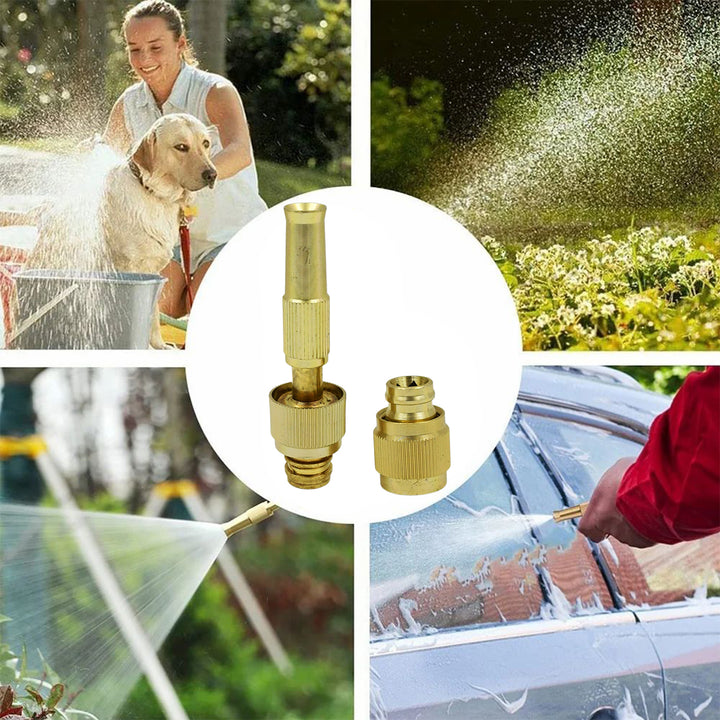 High pressure water spray nozzle for garden use, ideal for watering plants and cleaning surfaces