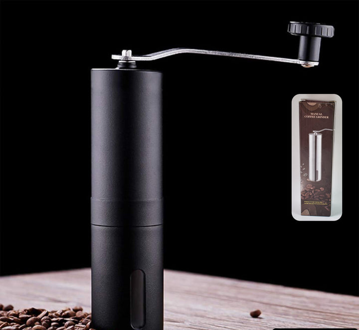 Superior eMart manual coffee grinder in sleek black design, perfect for fresh coffee enthusiasts