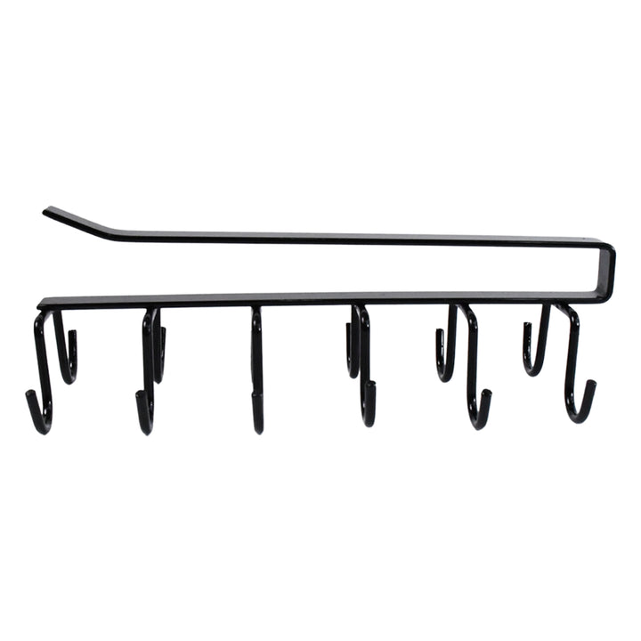 Black multi-purpose iron hanger hooks with multiple sturdy hooks for organizing home and kitchen items