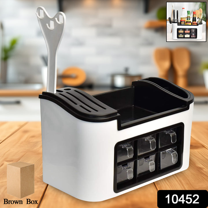 Superior eMart multifunctional kitchen organizer with utensil holder and six spice containers