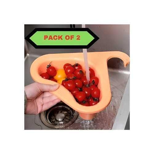 Superior eMart multipurpose sink organizer pack of 2 being used to wash cherry tomatoes in a kitchen sink