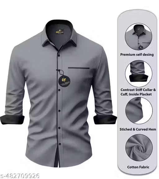 Men Regular Fit Solid Shirt