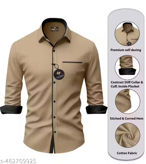 Men Regular Fit Solid Shirt