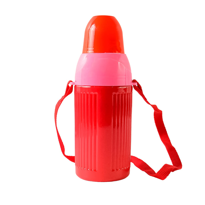 Superior eMart kids insulated water bottle 500ml in red and pink with carrying strap for easy use