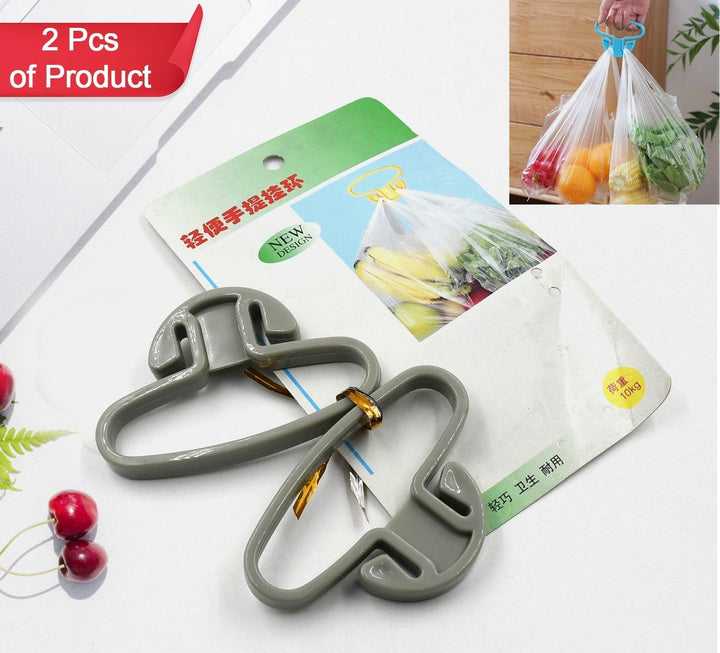 Reusable grocery bags carrier clips in gray for easy and organized shopping bag handling