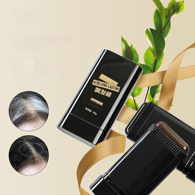 Superior eMart long-lasting black hair stick for covering white hair with comb applicator and before after results