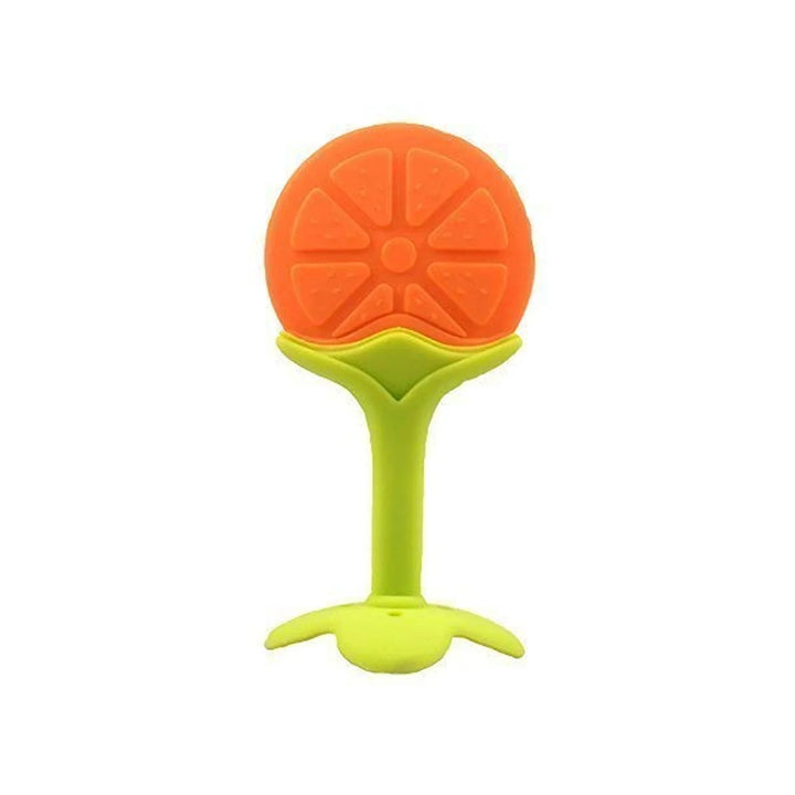 Superior eMart silicone fruit teether designed as a bright orange slice for infants to soothe gums