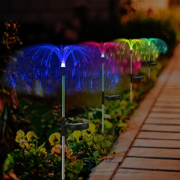 Solar garden lights waterproof 2 pc with colorful light displays for enhancing outdoor aesthetics