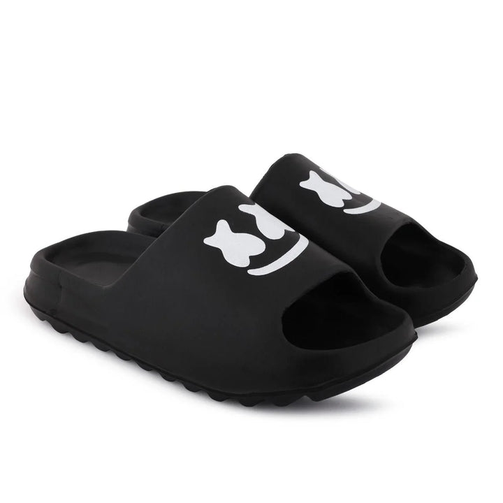 Stylish Black Slider Footwear for Men with Comfortable Fit and Trendy Design