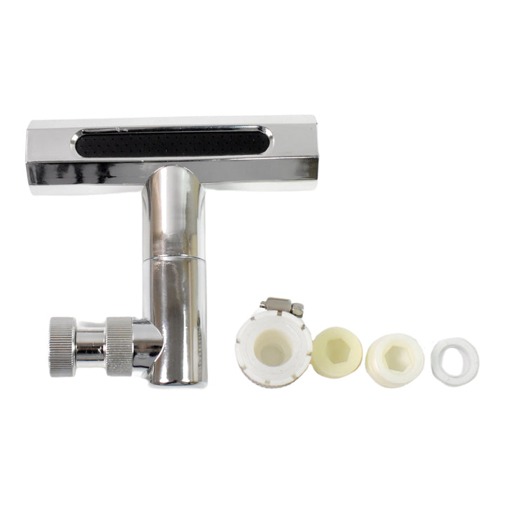 Chrome universal shower head replacement with mounting hardware for easy installation