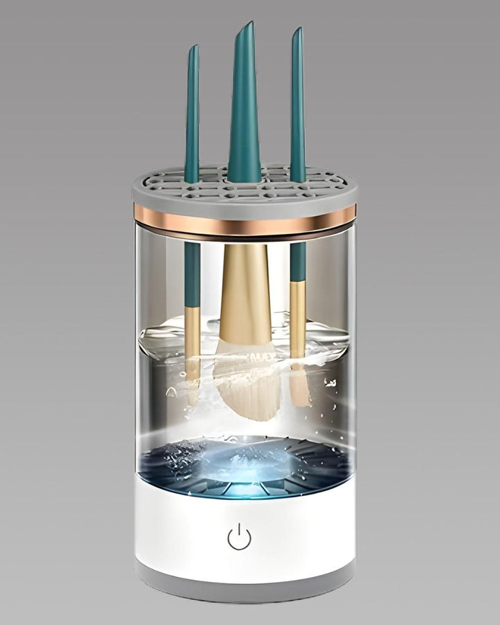 USB rechargeable brush cleaning device with transparent water chamber cleaning makeup brushes