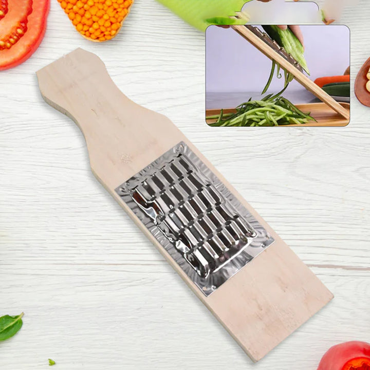 Superior eMart wooden vegetable shredder slicer with stainless steel grater for kitchen use