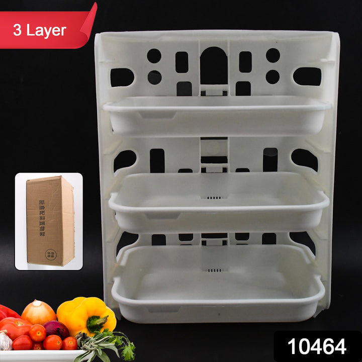 Superior eMart 3 layer wall-mounted food organizer rack in white for kitchen storage