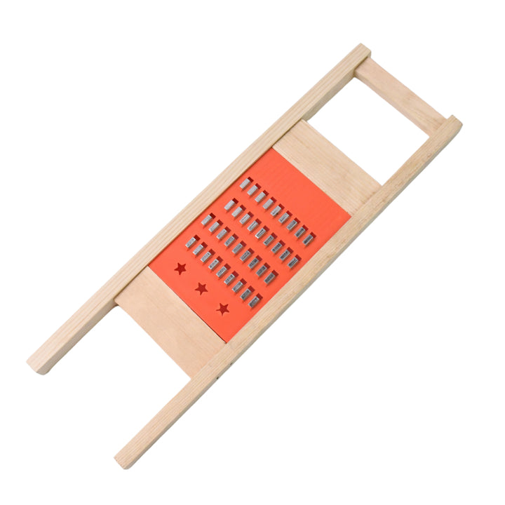 Superior eMart wooden vegetable grater with red metal blade for slicing and shredding vegetables