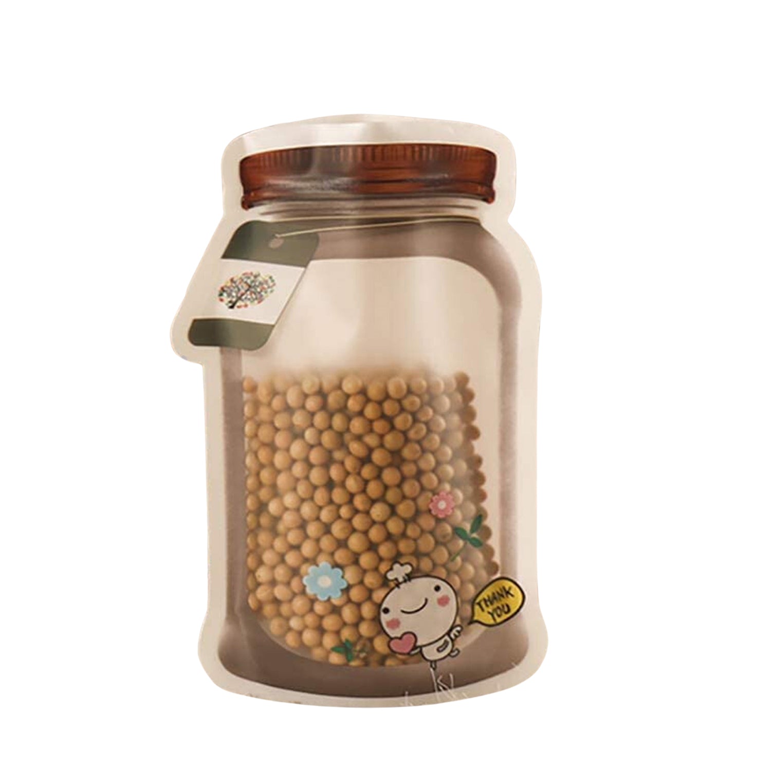 Plastic Transparent Medium Jar Shaped Pouch With Zipper (1 Pc) - 10086_medium_tran_jar_shape_pouch_1pc