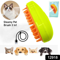 3 In1 Cat Steamy Brush, Self Cleaning Steam Cat Brush Cat Steamer Brush for Mass - 12918_3in1_steam_pet_brush