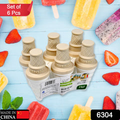 6 Pc ice candy maker Ice Cream Mold used for making ice-creams in all kinds of p - 6304_6pc_ice_cream_mold