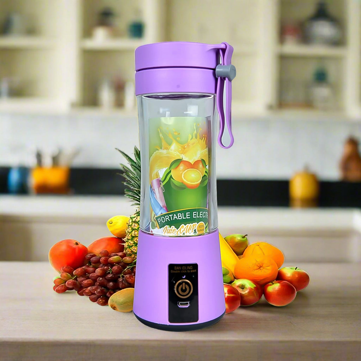 Portable Electric USB Juice Maker Juicer Bottle Blender, Grinder Mixer, 4 Blades - 10024_ele_juicer_bottle_blender_380ml