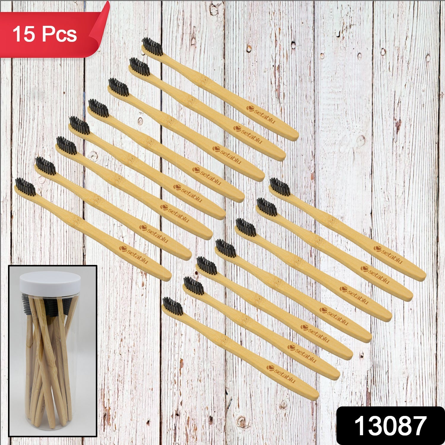 Bamboo Wooden Toothbrush Soft Toothbrush Wooden Child Bamboo Biodegradable Tooth - 13087_wooden_toothbrush_15pc_no25