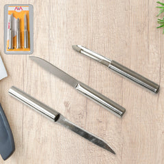 Stainless Steel Multipurpose Sharp Cutting Knife with Non-Slip Handle for Fruit, - 8243_3in1_kitchen_knives