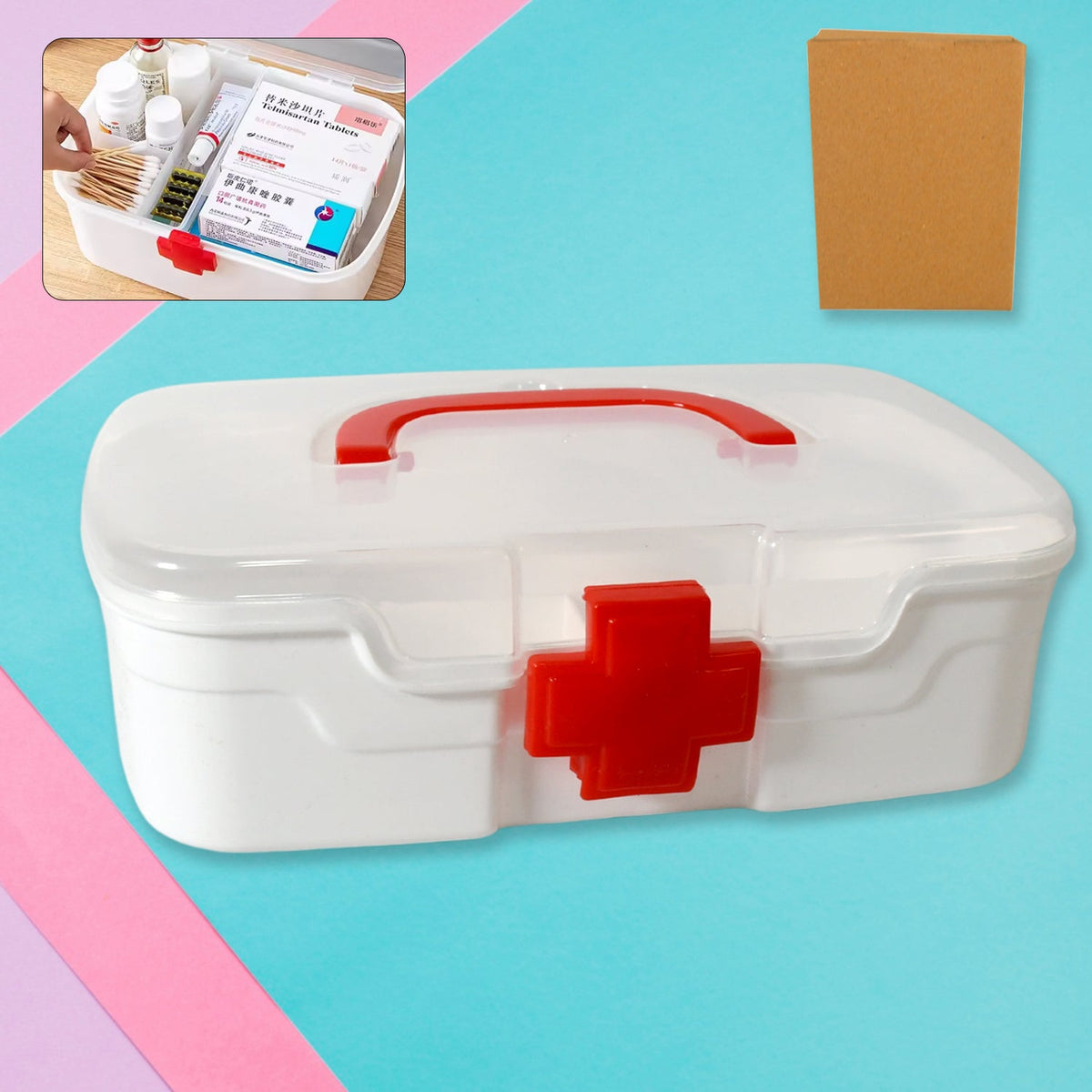 Medical Box, 1 Piece, Indoor Outdoor Medical Utility, Medicine Storage Box, Deta - 12734_bb_3com_medicine_storage_box