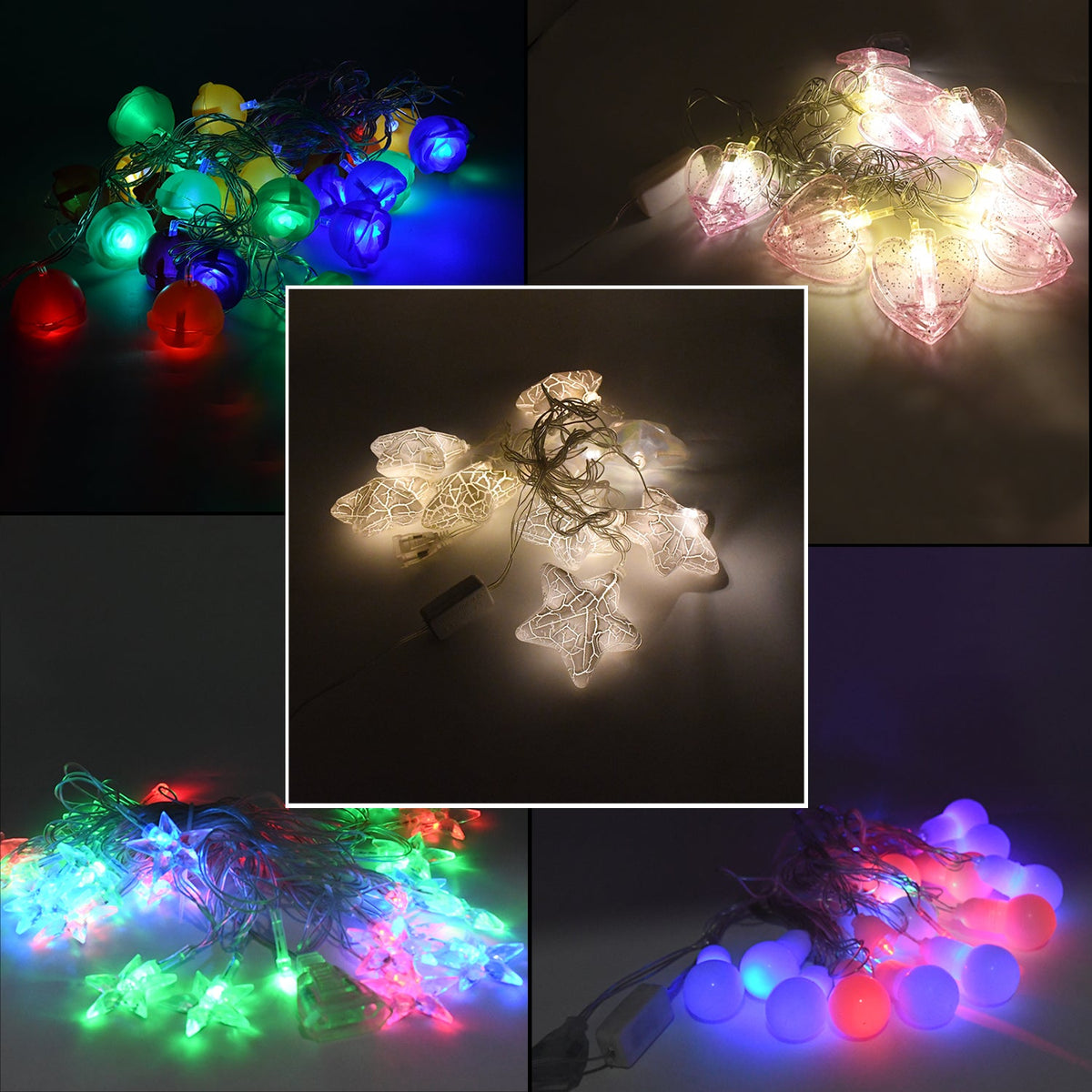 Home Decoration Diwali & Wedding LED String Light Indoor and Outdoor Light, Fest - 13134_mix_design_string_light_1pc