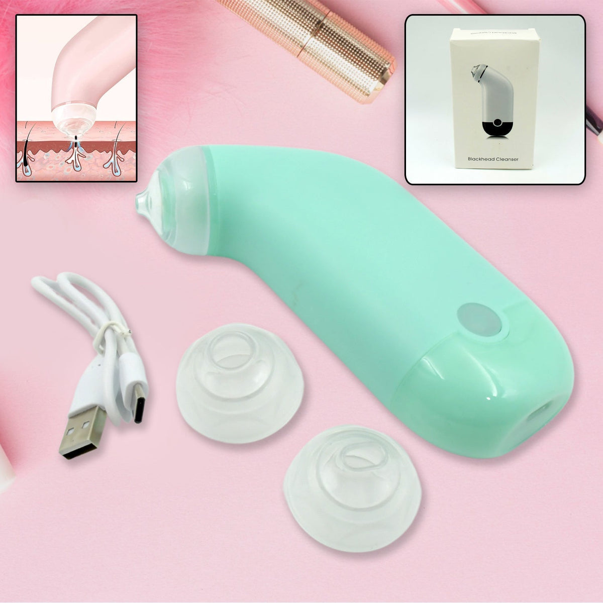 Vacuum Blackhead Machine, Reduce Spot Mini Handheld Lifting Massage Facial Black - 0288_vacuum_blackhead_cleaner