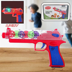 Plastic Gear Simulation Toy Gun for Kids, Pretend Play Gun Toys with 3D Flashing - 1941_colorful_gear_vibration_gun_at104