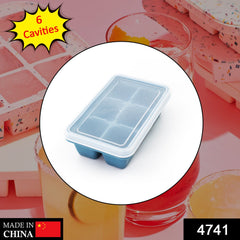 6 Grid Silicone Ice Tray used in all kinds of places like household kitchens for - 4741_6grid_sili_ice_tray_blue