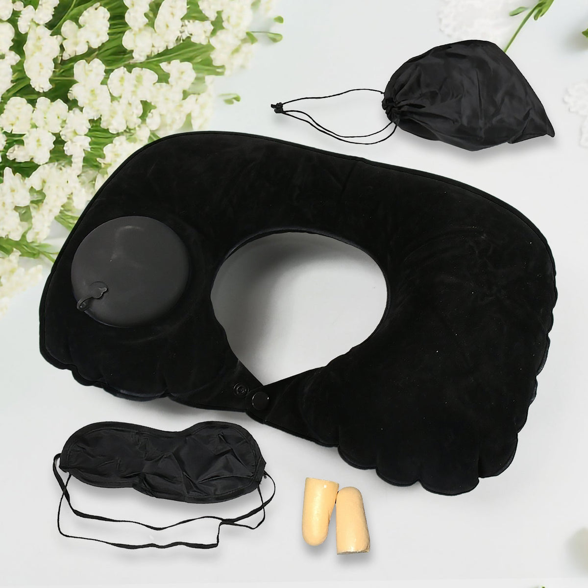 8512 3 in 1 Comfortable Travel Sleeping Kit, Neck Pillow, Eye Mask & Ear Plug S - 8512_travel_sleeping_kit