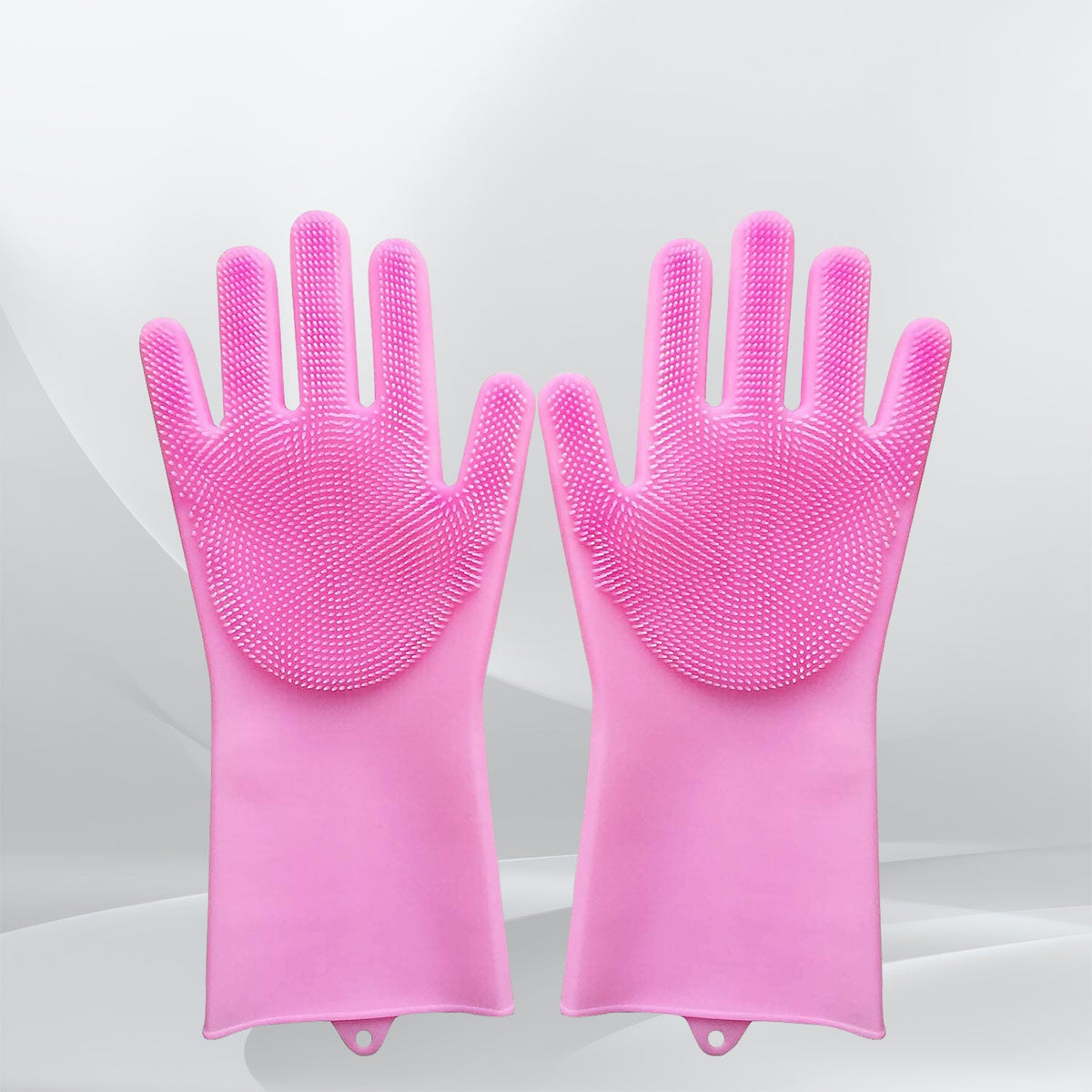 Dishwashing Gloves with Scrubber| Silicone Cleaning Reusable Scrub Gloves for Wa - 17723_scrubber_gloves_250gm