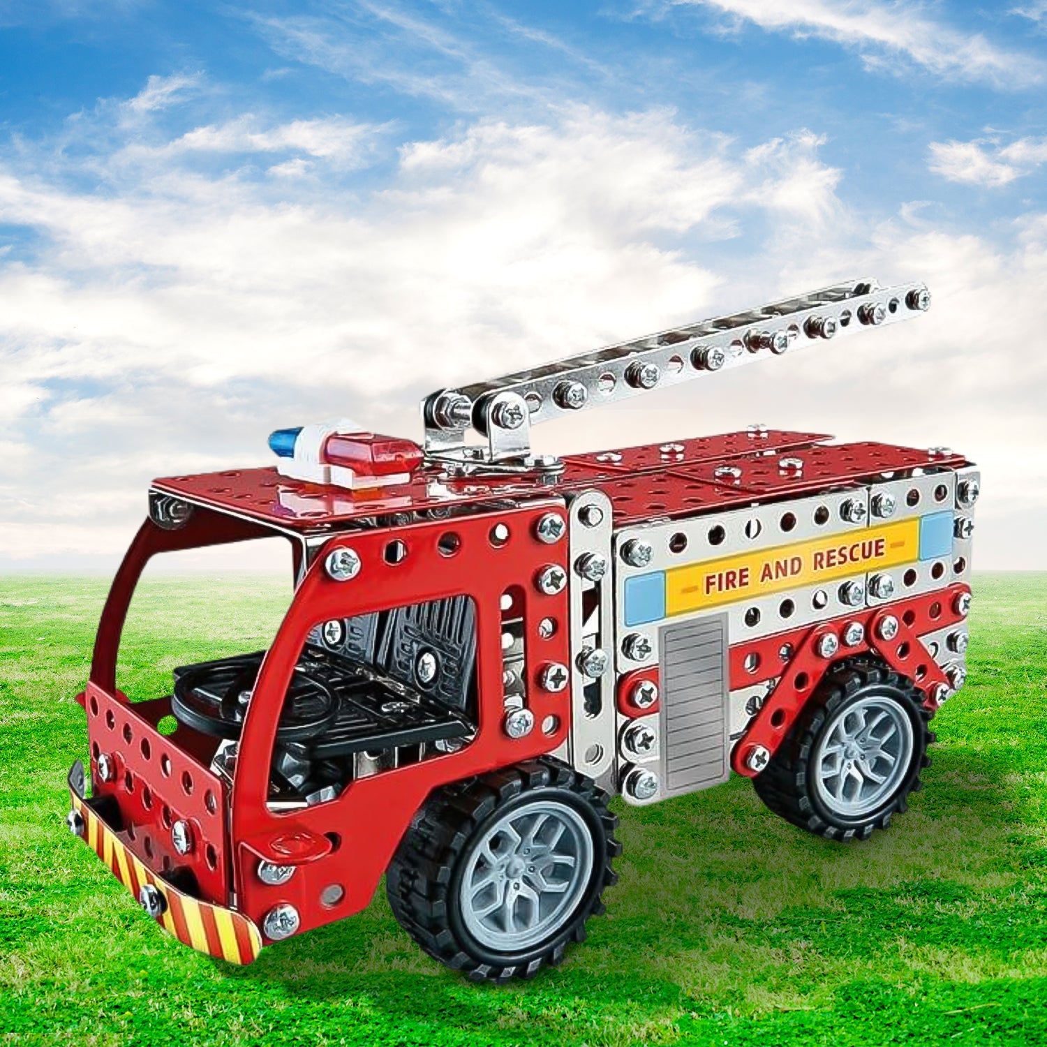 STEM Metal Fire Truck Building Blocks