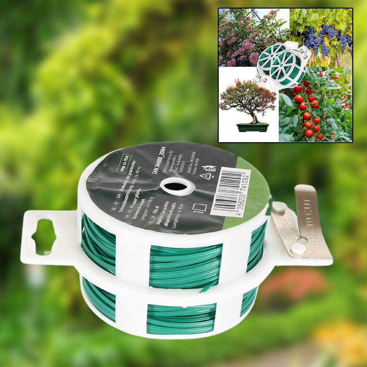 Garden Wire, Sturdy Plant Ties for Support, Garden Ties with Cutter for Tomatoes - 8747_garden_wire_50mtr