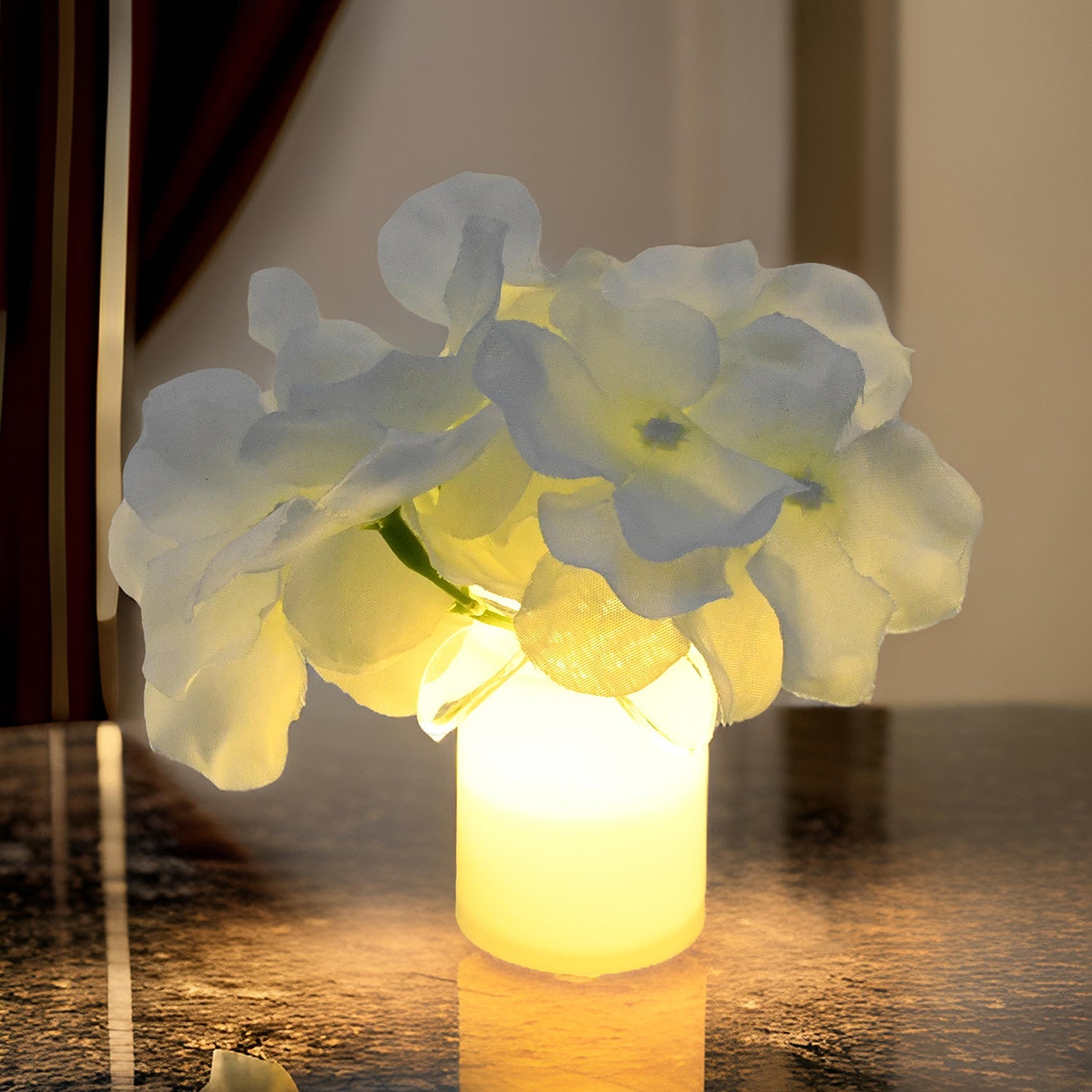 LED Mood Lights Bedroom Interior Decor Lighting (1pc) - 13519_led_flower_candle_ktc309