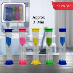 Sand Timer Plastic Hourglass, Sand Glass Toy Sand Clock for Kitchen, Office, Sch - 8756_pla_sand_glass_timer_5pc