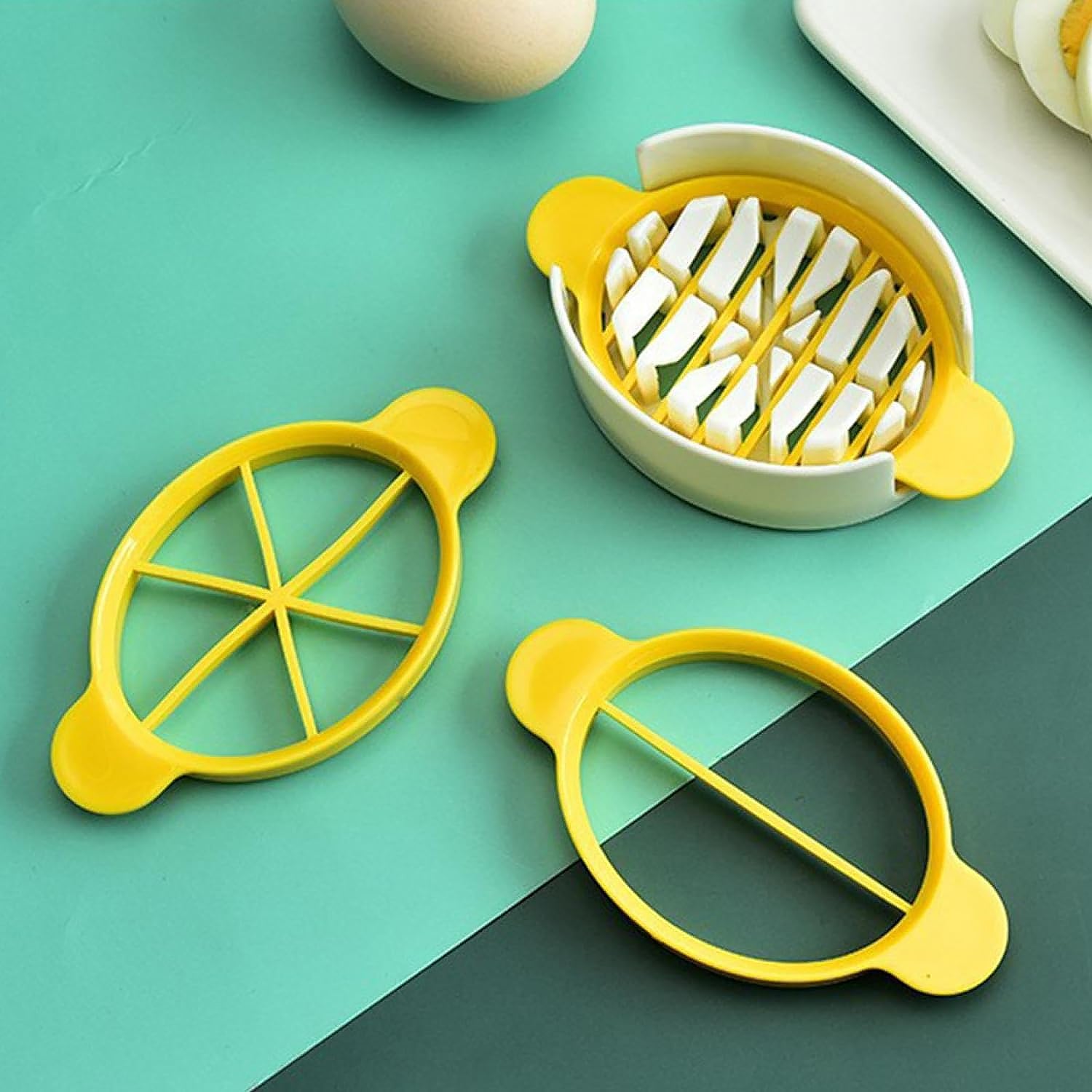 Egg Slicer, 3 in 1 Boiled Egg Slicer, Egg Slicer, Preserved Egg Slicer, Home Res - 10022_3in1_boiled_egg_slicer_1pc